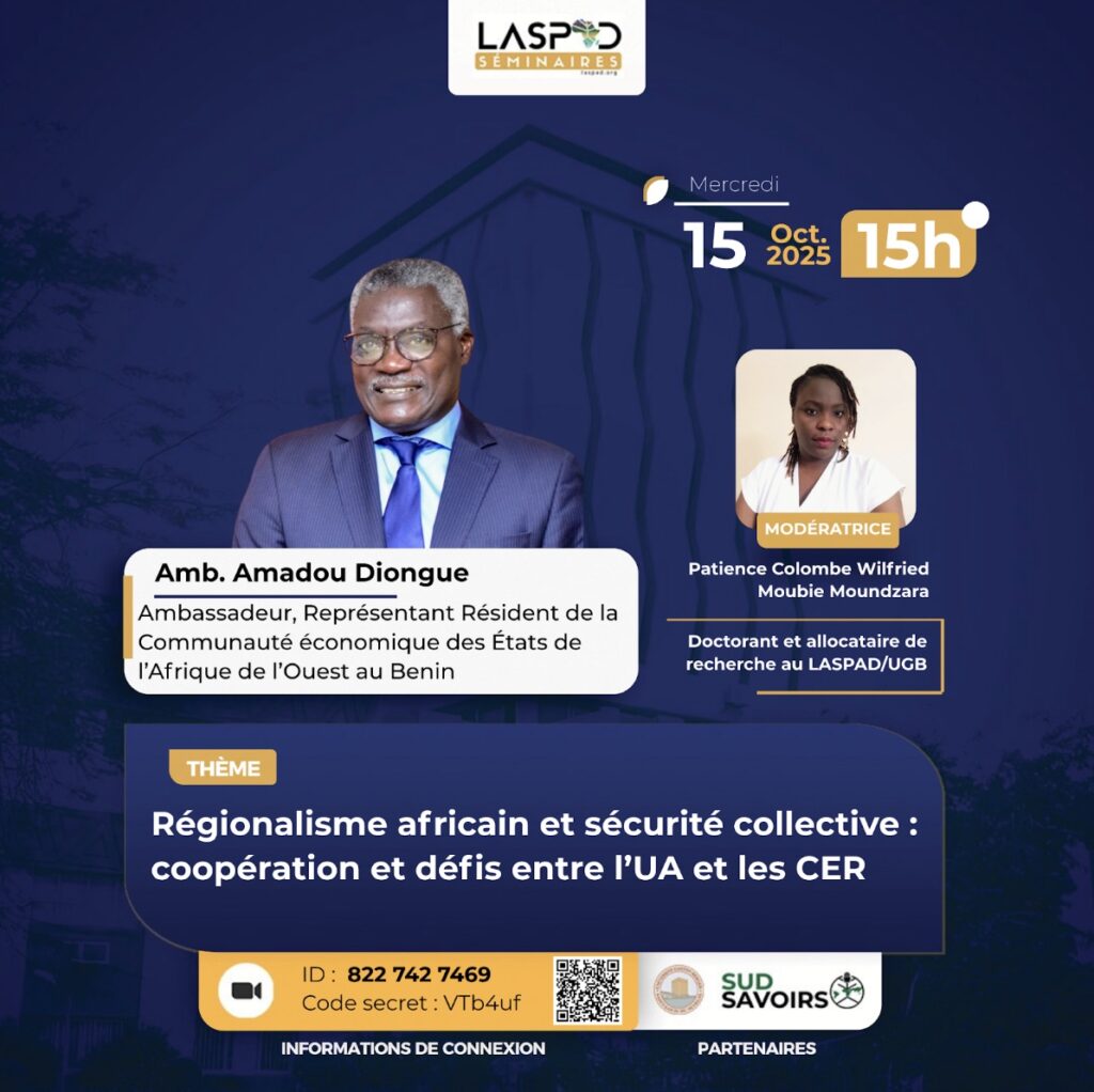 Visuel séminaire Régionalisme africain et sécurité collective : coopération et défis entre l’UA et les CER