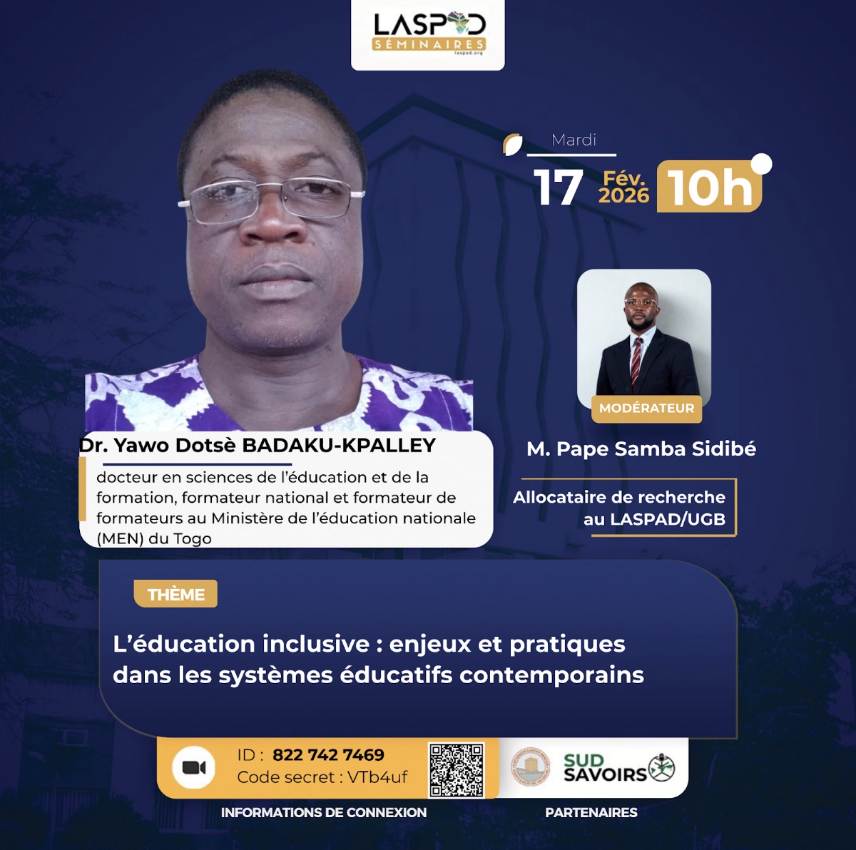 Visuel séminaire L’éducation inclusive : enjeux et pratiques dans les systèmes éducatifs contemporains