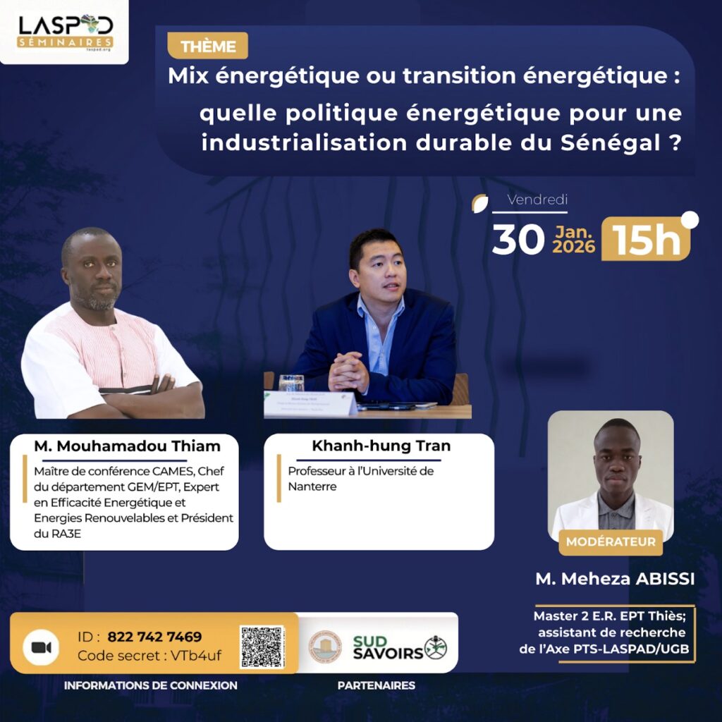Couverture Séminaire Mix énergétique ou transition énergétique quelle politique énergétique pour une industrialisation durable du Sénégal ?.jpeg.jpeg