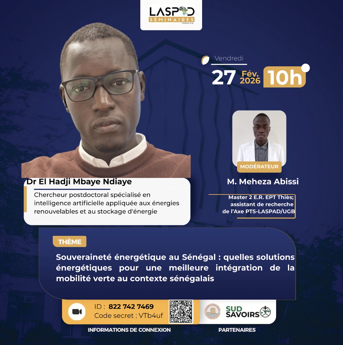 Couverture séminaire Souveraineté énergétique au Sénégal : quelles solutions énergétiques pour une meilleure intégration de la mobilité verte au contexte sénégalais